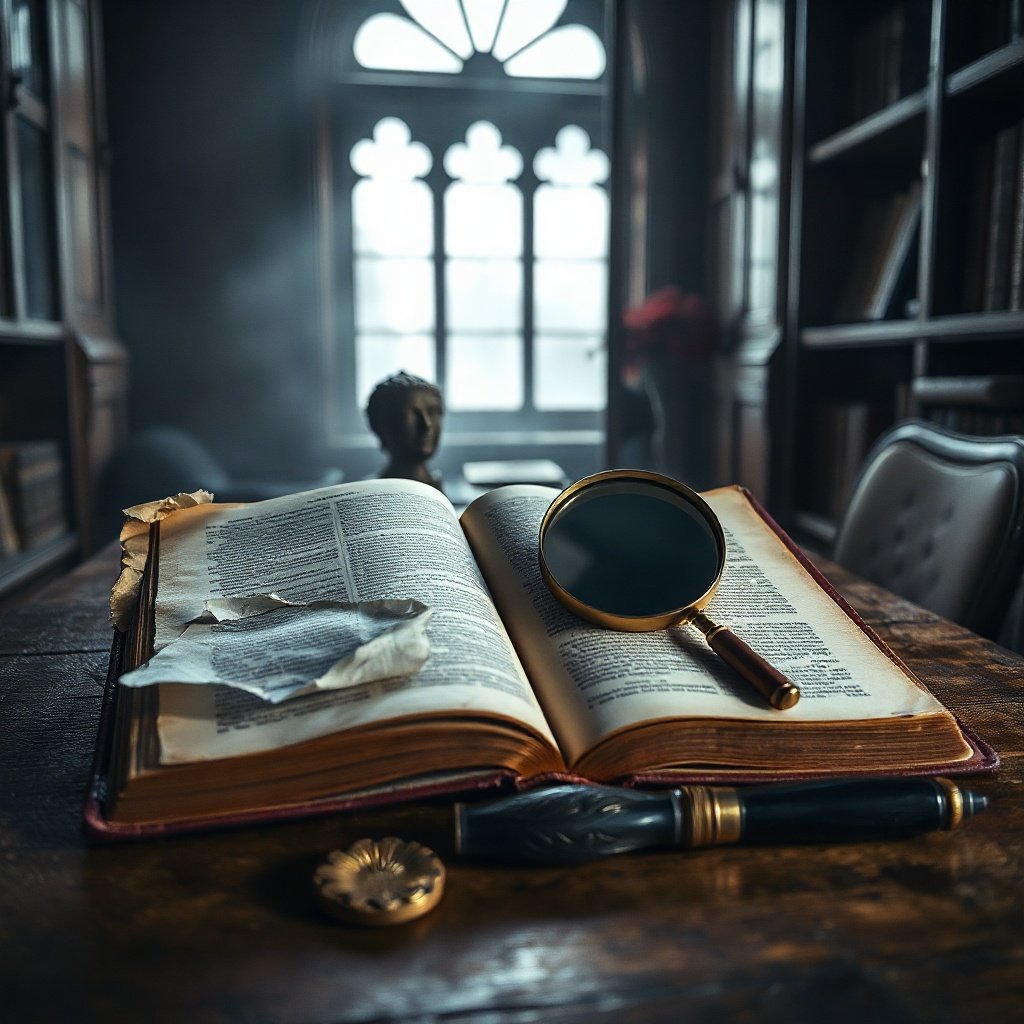 Dim study with an antique ledger, reflecting uncertainty about whether helicobacter pylori is bad for your guts.